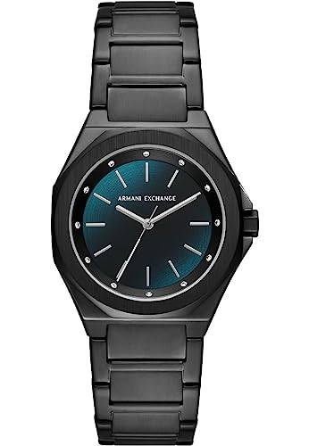 Armani Exchange Damenuhr quarz/3-Zeiger Uhrwerk 34mm Gehäusegröße mit einem Edelstahlarmband AX4609 von Armani Exchange