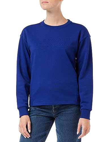 Armani Exchange We Beat as one M89 Women's Long Sleeves, Comfy Fit, Tone on Tone logoSweatshirtBlueLarge von Armani Exchange