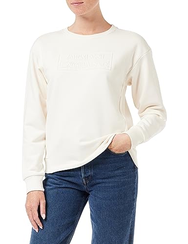 Armani Exchange We Beat as one M89 Women's Long Sleeves, Comfy Fit, Tone on Tone logoSweatshirtWhiteLarge von Armani Exchange