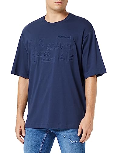 Armani Exchange We Beat as one MADMen's Sustainable, Printed Logo, Heavy Jersey, Short SleevesT-Shirt Navy Blazer Small von Armani Exchange