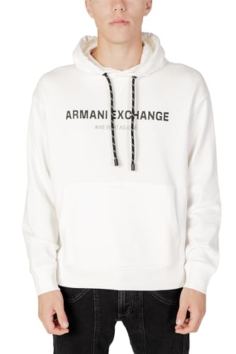 Armani Exchange We Beat as one MHF Men's Cross Gender, Long Sleeves, Comfy Fit,Hooded Hooded SweatshirtWhiteSmall von Armani Exchange