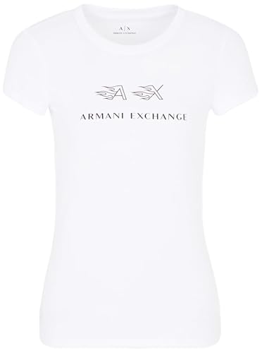 Armani Exchange We Beat as one T22Women's Slim Fit, Printed Logo Flame, Short SleevesT-ShirtWhiteExtra Small von Armani Exchange