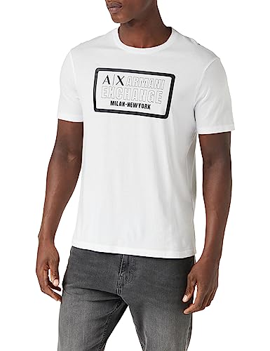 Armani Exchange We Beat as one TADMen's Round Neck, Regular Fit, Pima cottonT-ShirtWhiteSmall von Armani Exchange