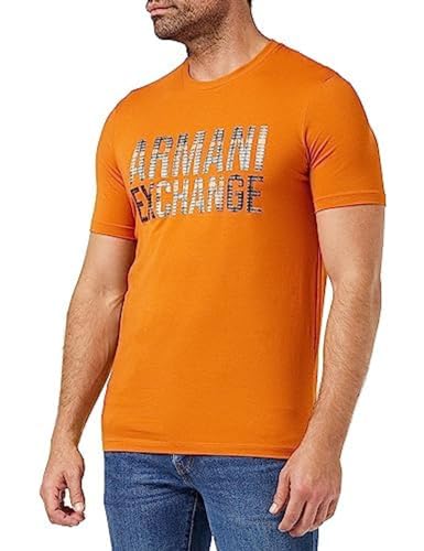 Armani Exchange We Beat as one THCMen's Slim Fit, Round Neck, Printed Logo, Stretch cottonT-ShirtOrangeLarge von Armani Exchange