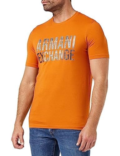 Armani Exchange We Beat as one THCMen's Slim Fit, Round Neck, Printed Logo, Stretch cottonT-ShirtOrangeMedium von Armani Exchange