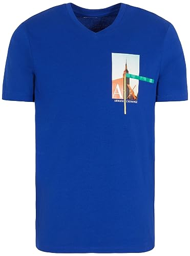 Armani Exchange We Beat as one THGMen's Printed Logo, Slim Fit, Stretch CottonT-Shirt New Ultramarine M von Armani Exchange