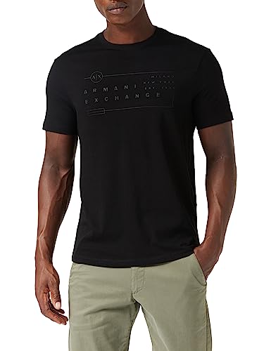 Armani Exchange We Beat as one THMMen's Sustainable, Printed Logo, Regular FitT-ShirtBlackExtra Large von Armani Exchange