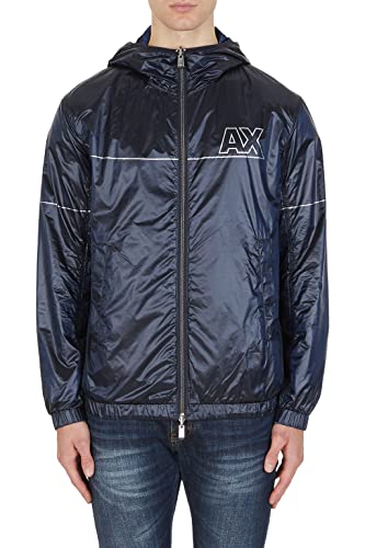 Armani Exchange Windbreaker,metallic color, shiny logo on chest and back. Jacket, METAL BLUE DEPTHS/NA, L von Armani Exchange