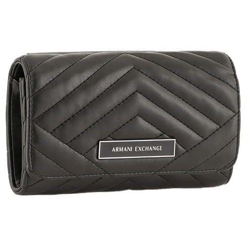 Armani Exchange Women's, EmbossedAllOverLogo Wallet on Chain, Black von Armani Exchange