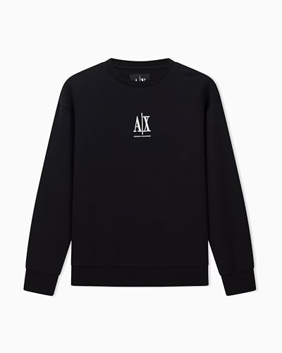 Armani Exchange Women's, Icon Project, Embroidered Logo, Crewneck Sweatshirt, Black, L von Armani Exchange