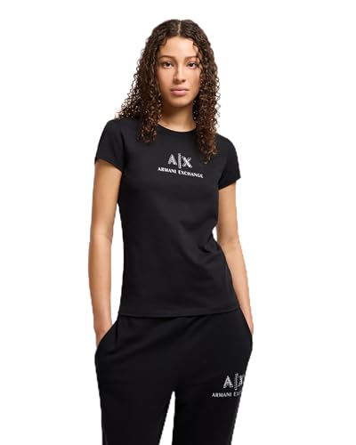 Armani Exchange Women's Arte Sella, Shiny Logo,Regular Fit,Black,XXL von Armani Exchange