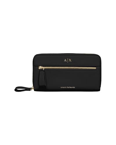 Armani Exchange Women's Diane, Embossed Logo, Zip Around Wallet Black,One Size von Armani Exchange