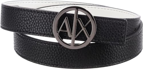 Armani Exchange Damen Essential, Double Face, Circle Logo Belt, Black/White, XL von Armani Exchange