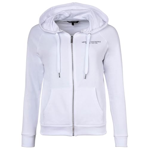 Armani Exchange Women's Essential, Milano/New York, Full Zip Sweatshirt, White, 42 von Armani Exchange