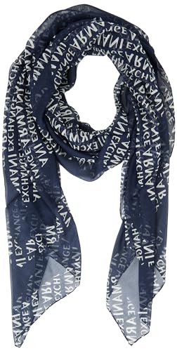 Armani Exchange Women's Essential, Printed modal Scarf, Blue, One Size von Emporio Armani