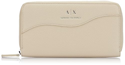 Armani Exchange Women's Essential, Wave, Silver Printed Logo Tri-Fold Wallet, Pisco Armani Exchange Women's Essential, Wave, Silver Printed Logo Tri-Fold Wallet, Pisco von Armani Exchange