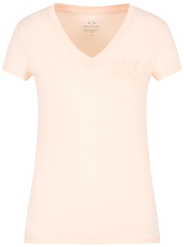 Armani Exchange Women's Essential V-Neck Cotton Jersey Logo T-Shirt, Sunrise, M von Armani Exchange