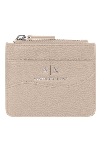 Armani Exchange Women's Essential Wave, Silver Logo Credit Card Holder, Off Road von Armani Exchange