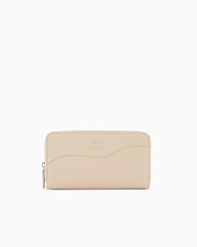 Armani Exchange Women's Essential, Wave, Zip Around Front Logo Wallet White,One Size von Armani Exchange