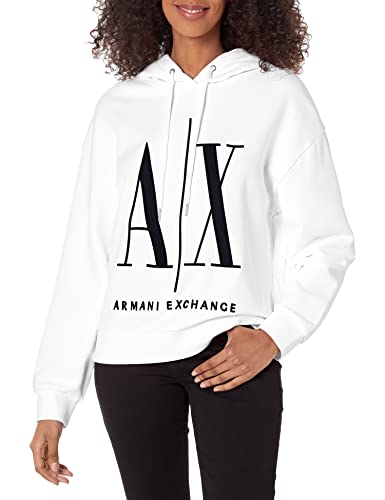 Armani Exchange Women's Icon Project Hoodie, Embroidered Logo Hooded Sweatshirt, Opt.White, S Armani Exchange Women's Icon Project Hoodie, Embroidered Logo Hooded Sweatshirt, Opt.White, S von Armani Exchange