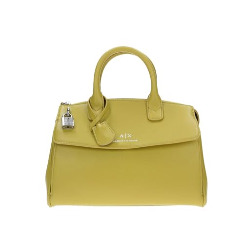 Armani Exchange Women's Jane, Sustainable, Zip closure, Front logo, Canvas Tote Medium, Yellow, One size von Armani Exchange