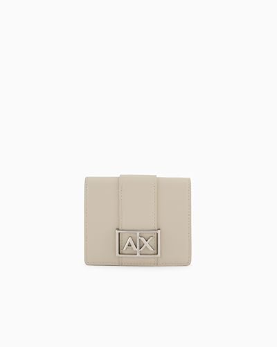 Armani Exchange Women's Sustainable, Logo Metal Plate, Mini Wallet, White, One Size von Armani Exchange