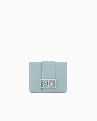Armani Exchange Women's Sustainable, Logo Metal Plate, Mini Wallet, Blue, One Size von Armani Exchange