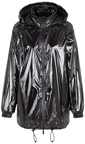 Armani Exchange Women's Limited Edition We Beat as One Glossy Nylon Coat Rain Jacket, Black, Large von Armani Exchange