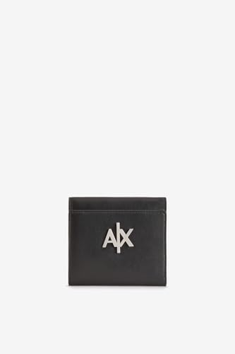 Armani Exchange Women's Melrose, Embossed Logo Bi-Fold Wallet, Black von Armani Exchange