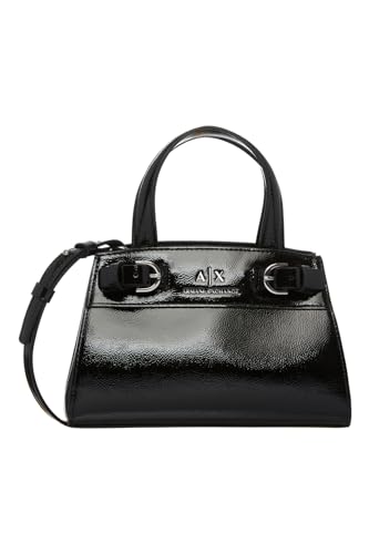 Armani Exchange Women's Milano 91, Small Size, Glossy Surface Tote S, Black von Emporio Armani