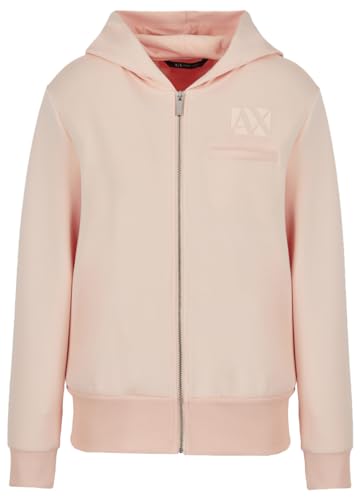 Armani Exchange Women's Tone on Tone Logo Patch, Zipped,Sweatshirt,Sunrise,M von Armani Exchange
