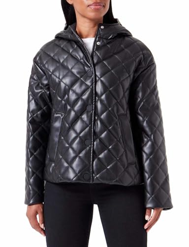 Armani Exchange Women's Quilted Faux Leather Shell Jacket, Black, Extra Small von Armani Exchange