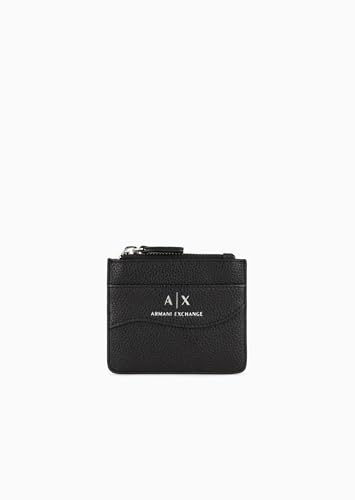 Armani Exchange Women's Small Snap Credit with Strap Travel Accessory-Envelope Card Holder, Black von Armani Exchange