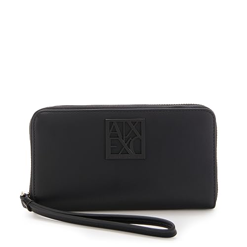 Armani Exchange Women's Susy Zip Round Bi Fold Wallet, Schwarz, Einheitsgröße EU von Armani Exchange