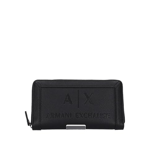 Armani Exchange Women's Zip Around Bi-Fold Wallet, Black von Armani Exchange