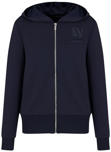 Armani Exchange Women's on Tone Logo Patch, Zipped Sweatshirt, Blueberry, XS von Armani Exchange