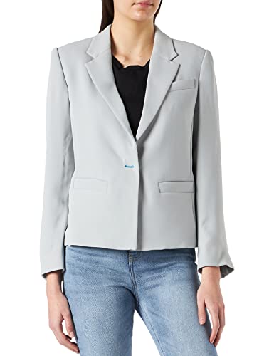 Armani Exchange Womens Contrast Buttonholes, Short Single Breasted Blazer, Grey, 4 von Armani Exchange