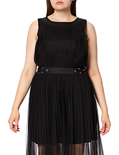 Armani Exchange Womens Sleveless, Tulle and Belt Detail Special Occasion Dress, Black, 0 von Armani Exchange