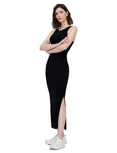 Armani Exchange Womens Stretch Fabric Comfortable Interlock Long Casual Night Out Dress, Black, L von Armani Exchange