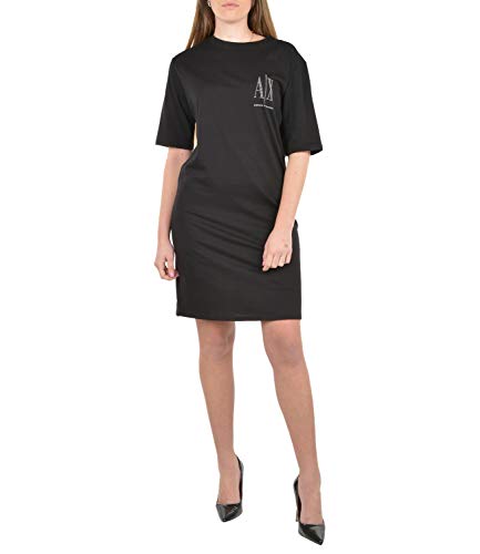Armani Exchange Damen Studded Icon Logo T-shirt Dress Casual Dress, Schwarz, S von Armani Exchange