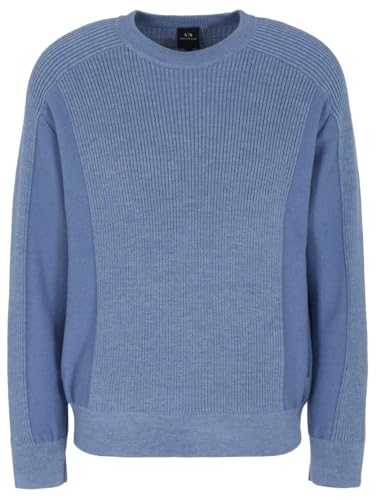 Armani ExchangeMen's The Grid, Sustainable, Ribs and Reverse Jersey Stitch Pullover Sweater Flint Stone,M von Armani Exchange