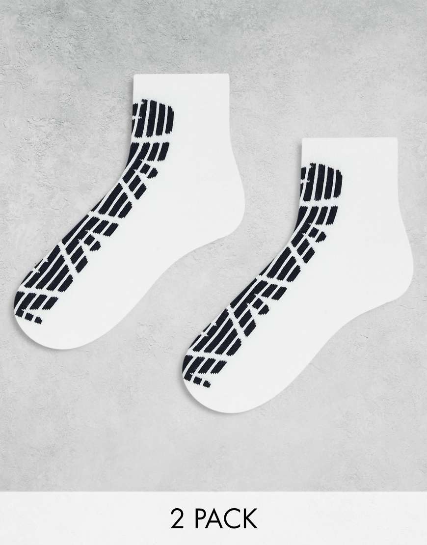 Emporio Armani - 2er-Set knöchelhohe Socken in Weiß von Armani Exchange