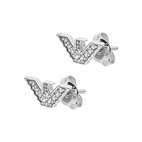 Emporio Armani Damen Ohrringe aus Edelstahl oder Halbedelsteinen mit Push-Back-Verschluss, Flint Silber von Armani