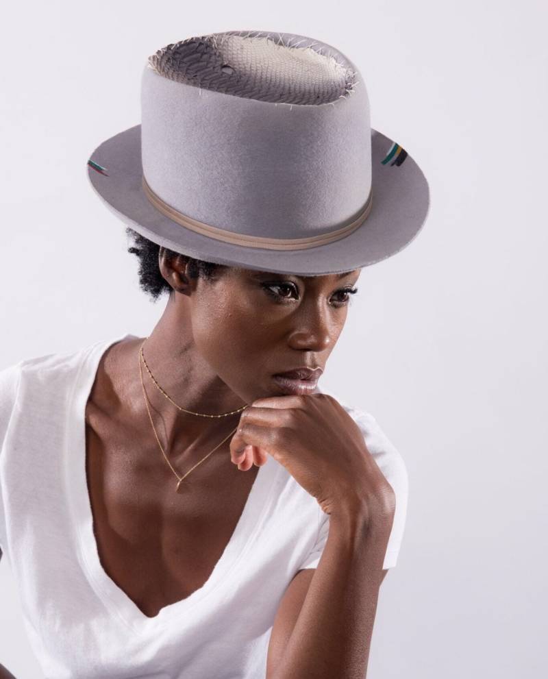 Hut Mit Kurzer Krempe Aus Haarfilz Schlangenhaut Detail | Größe Lrg von ArmedandDangerousNYC