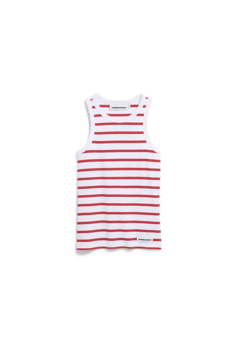 Armedangels - KANITAA STRIPES TOP white-coral blush - Gr. - M von Armedangels
