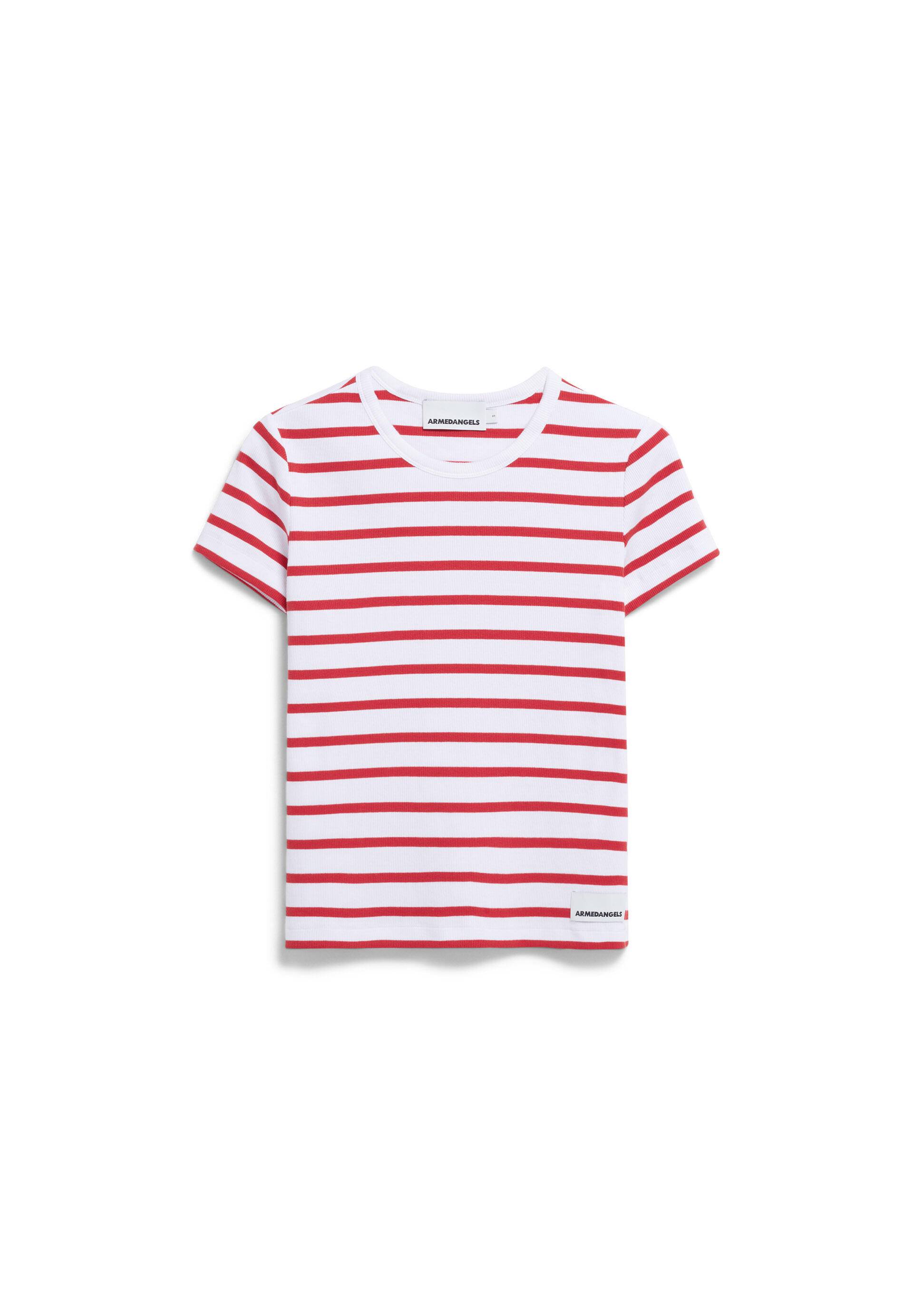 Armedangels - KARDAA STRIPES T-SHIRT white-coral blush - Gr. - XS von Armedangels