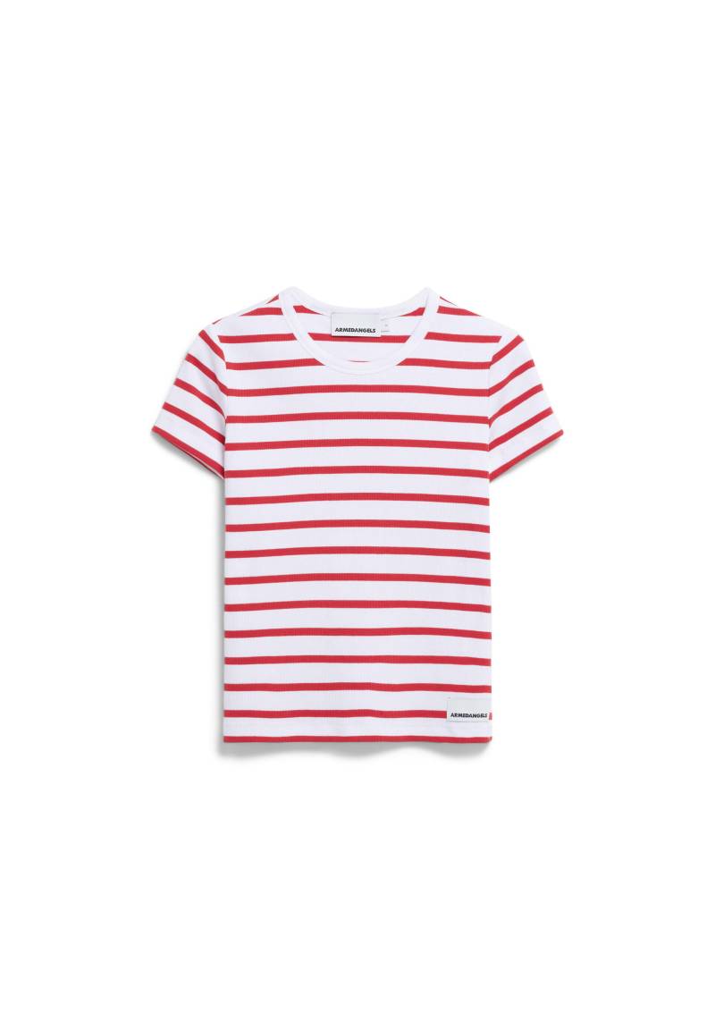 Armedangels - KARDAA STRIPES T-SHIRT white-coral blush - Gr. - XS von Armedangels