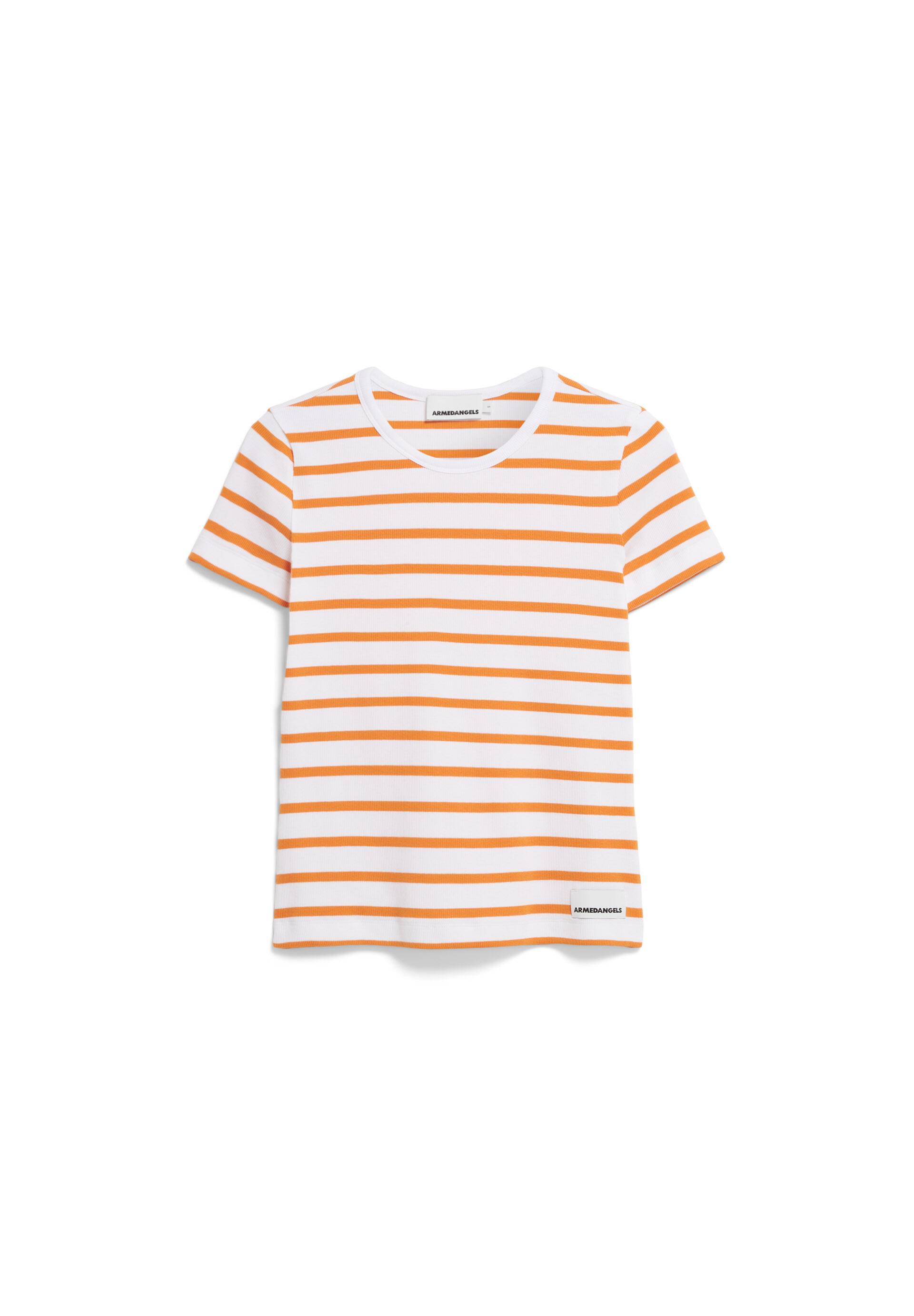 Armedangels - KARDAA STRIPES T-SHIRT white-light tangerine - Gr. - XS von Armedangels
