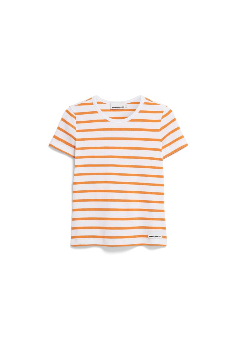 Armedangels - KARDAA STRIPES T-SHIRT white-light tangerine - Gr. - XS von Armedangels