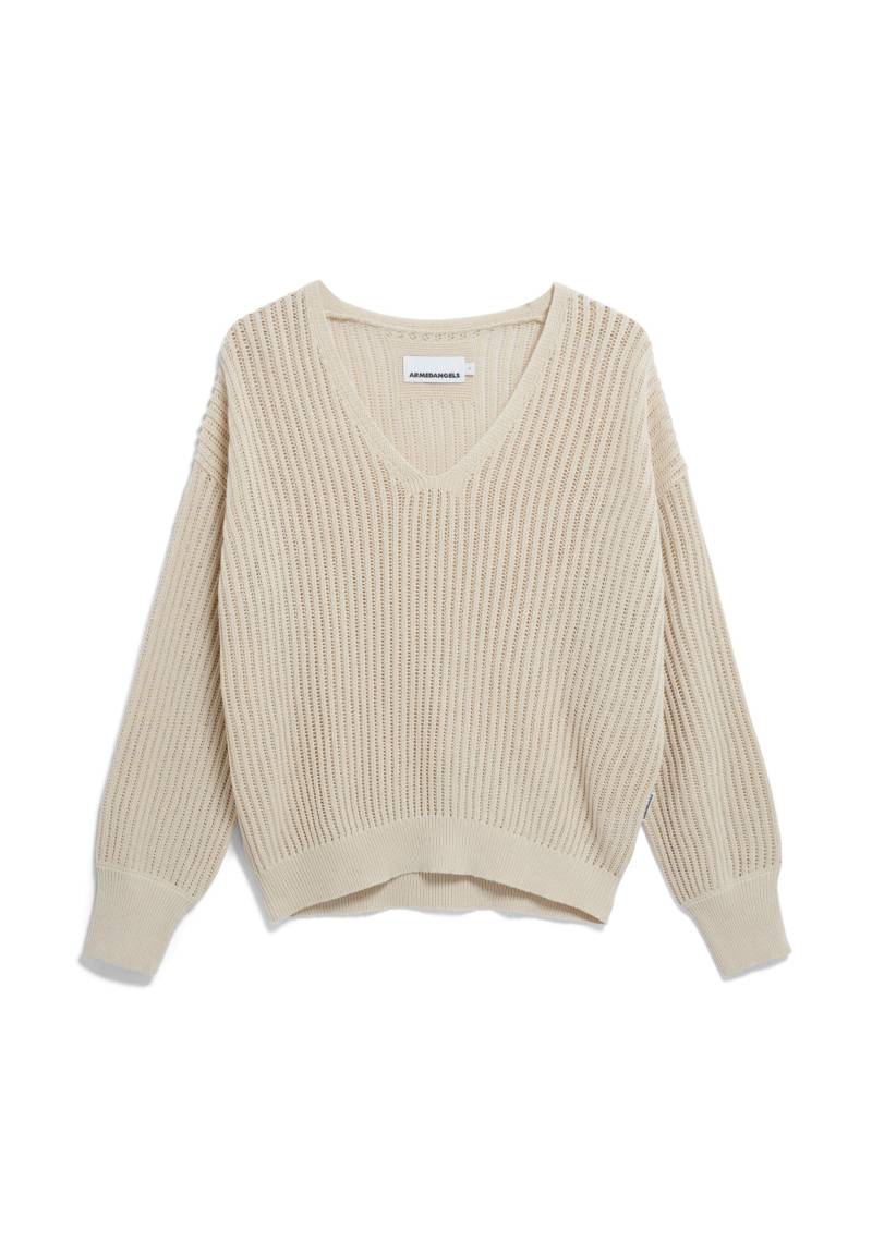 Armedangels - LINEN BLEND KNIT SWEATER raw white - Gr. - L von Armedangels